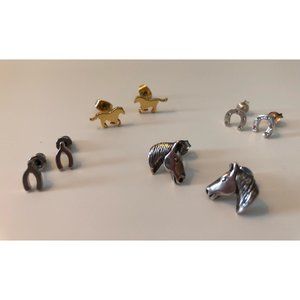 Collection of horse equestrian stud earrings